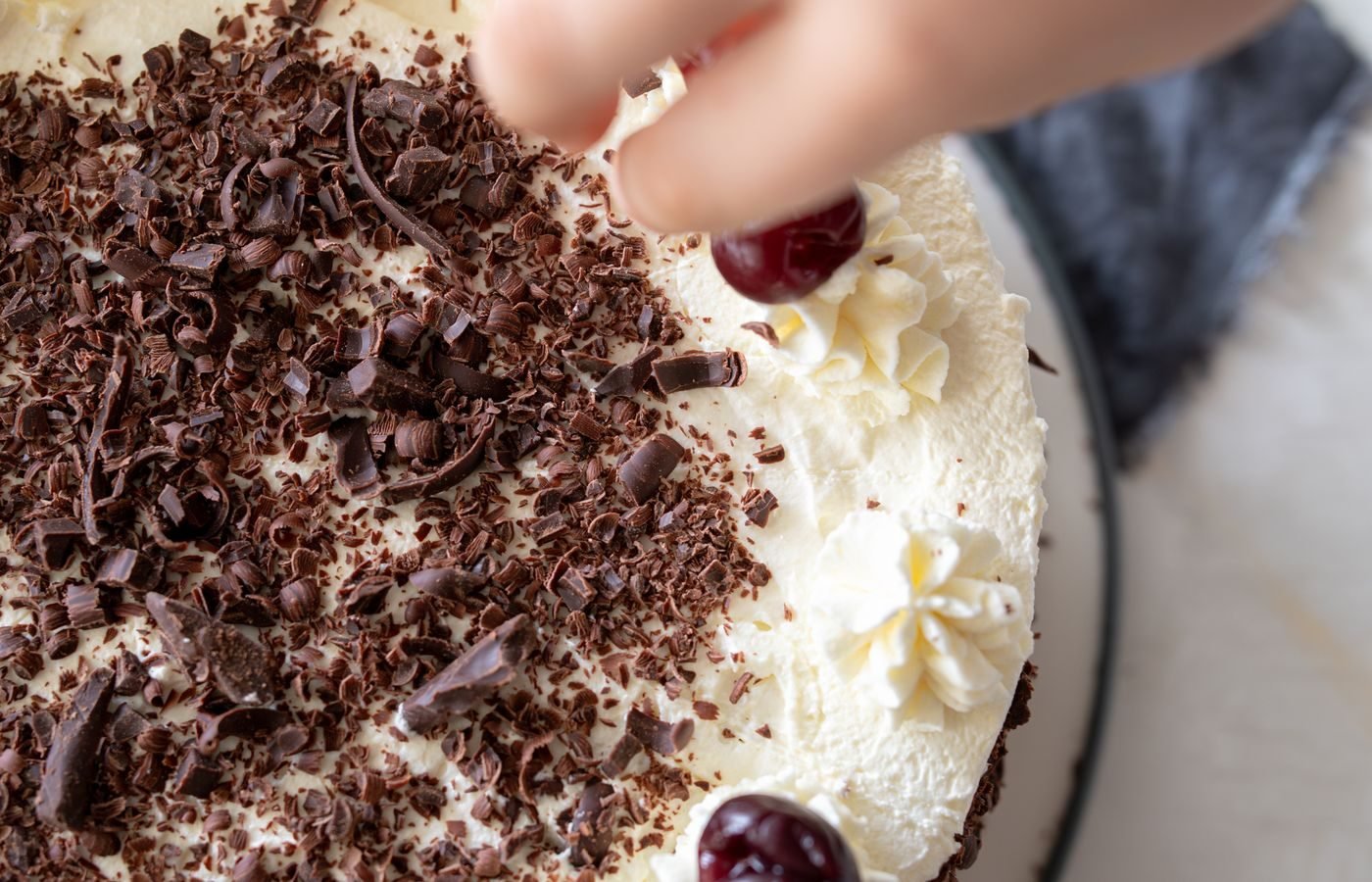 Black Forest cake made with black cherry filling